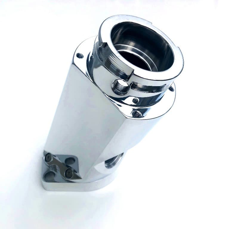 DRAG RACE SOLUTIONS Billet Water Filler Neck - Angled Polished