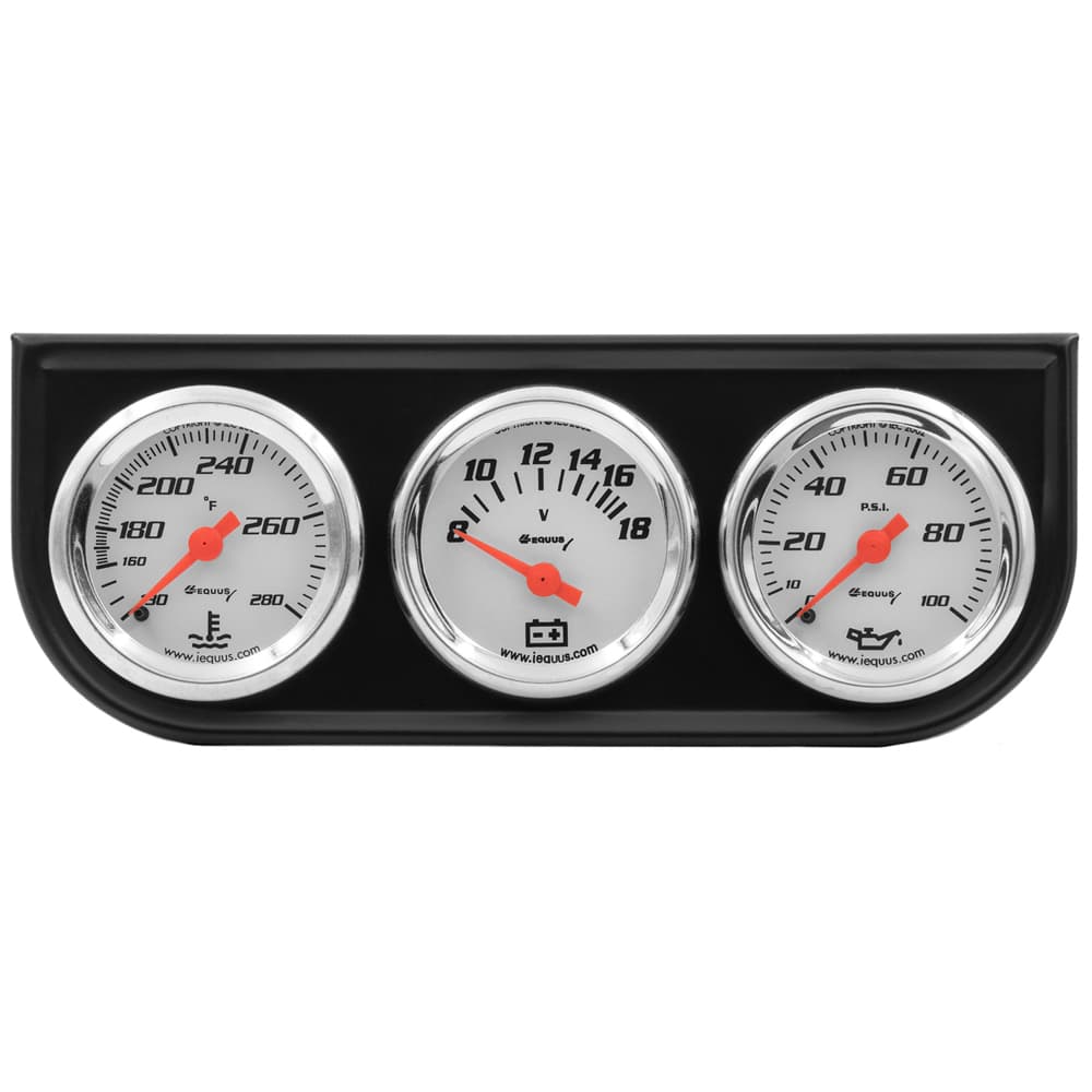 AutoMeter 1-1/2 Dia Triple Gauge Set w/Black Panel