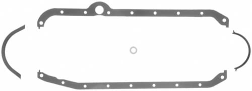 8085 SMALL BLOCK CHEVY 262400; H/P OIL PAN GASKET CORK MULTIPIECE; 3/32 IN THICK; RH DIPSTICK