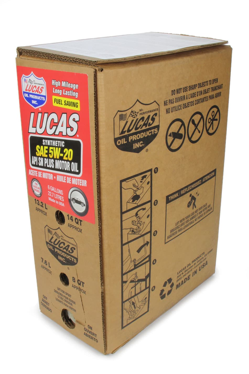 Lucas Oil Products SYNTHETIC SAE 5W20 API SP MOTOR OIL 6 GALLON BOX