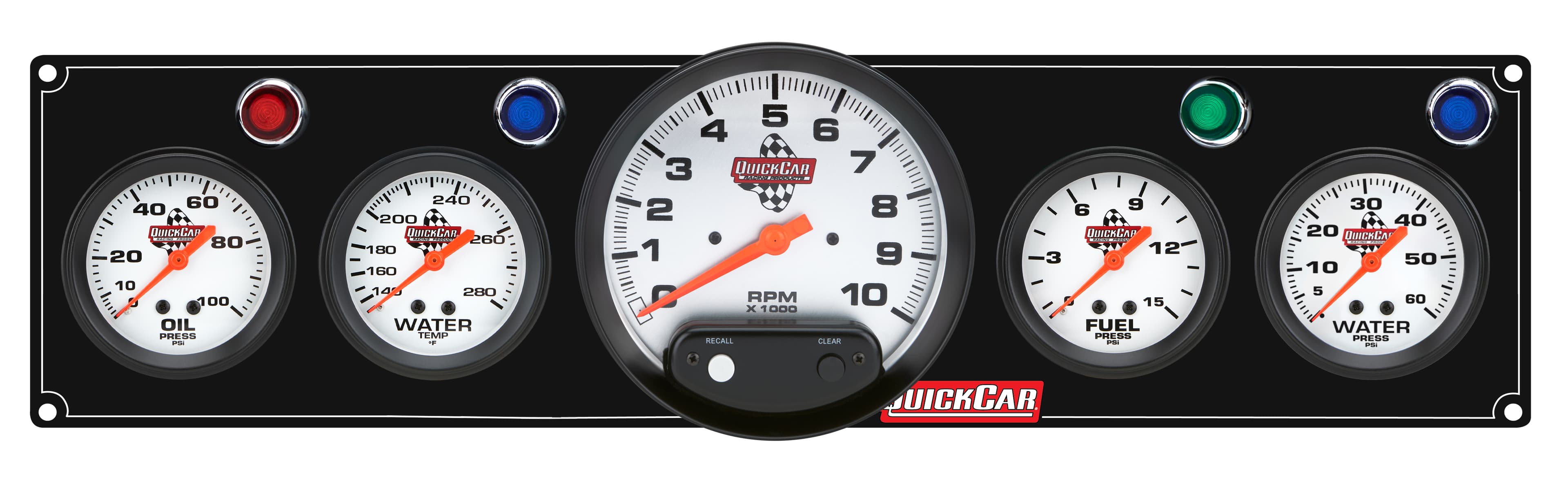 Quickcar Racing 4-1 Gauge Panel OP/WT/FP15/WP Black