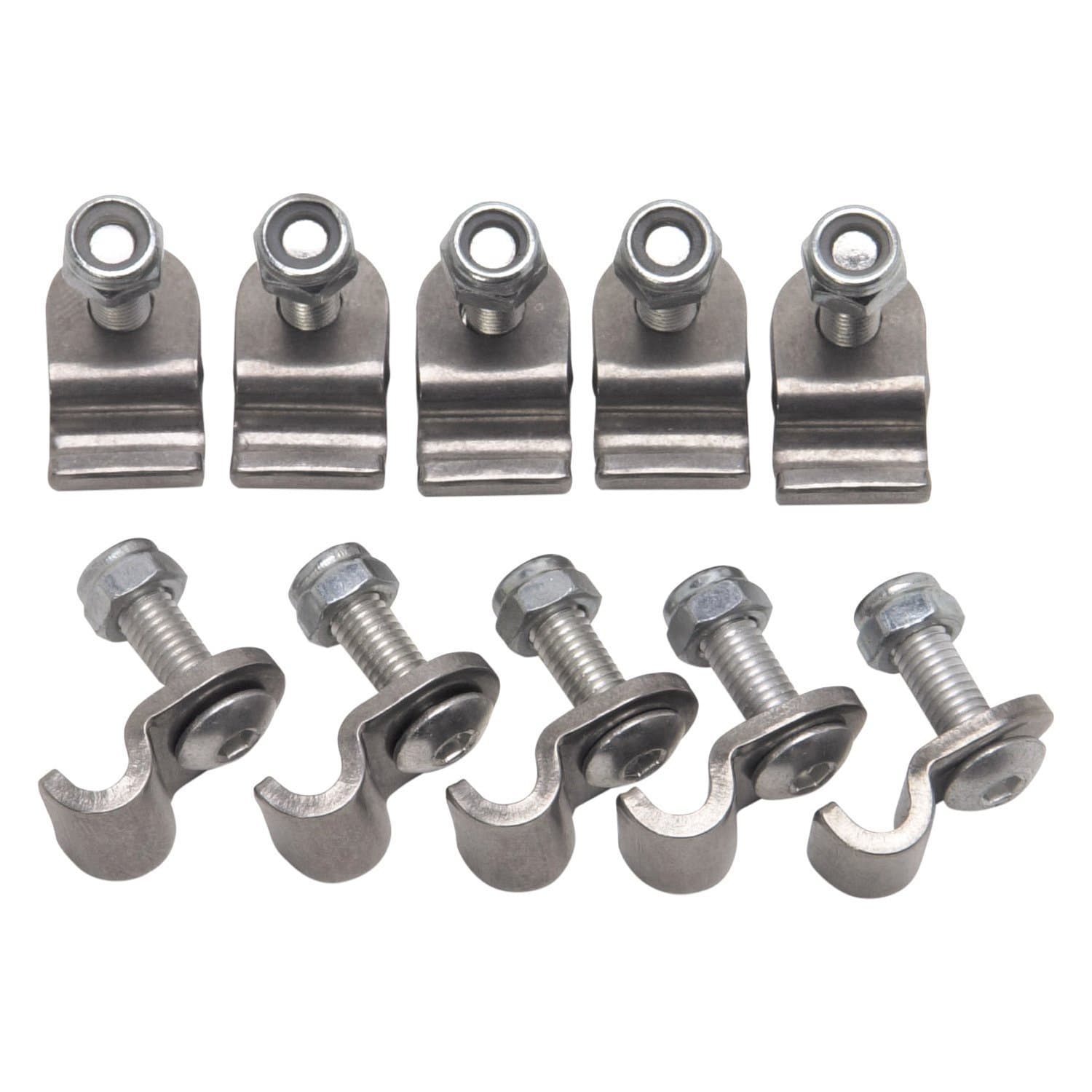 Edelbrock 3/16in SS Brake Line Clamps - 12pk