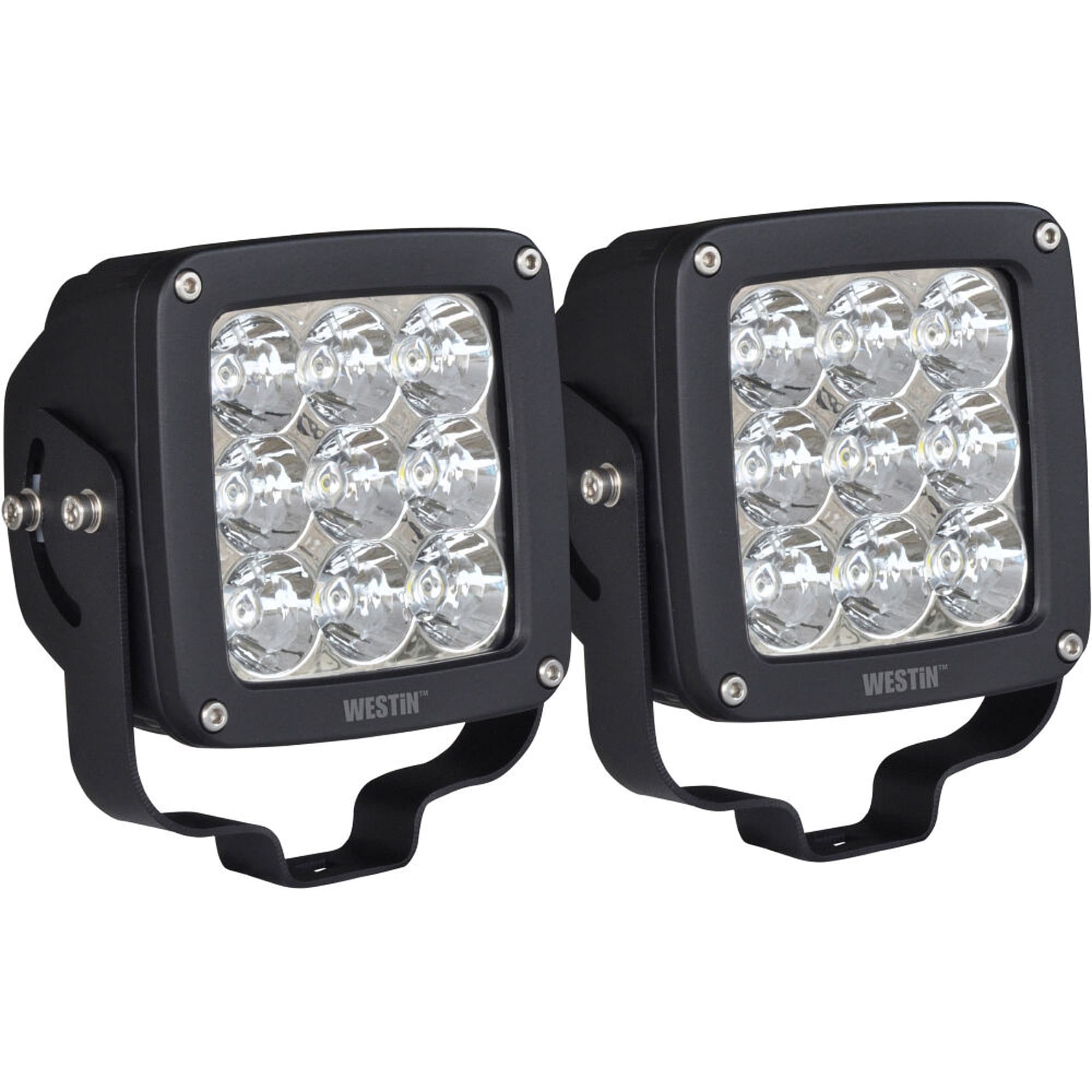 Axis LED Auxiliary Light Black LED Auxiliary Light 4.5 inch x 4.5 inch Square Spot w3W Osram Set of 2