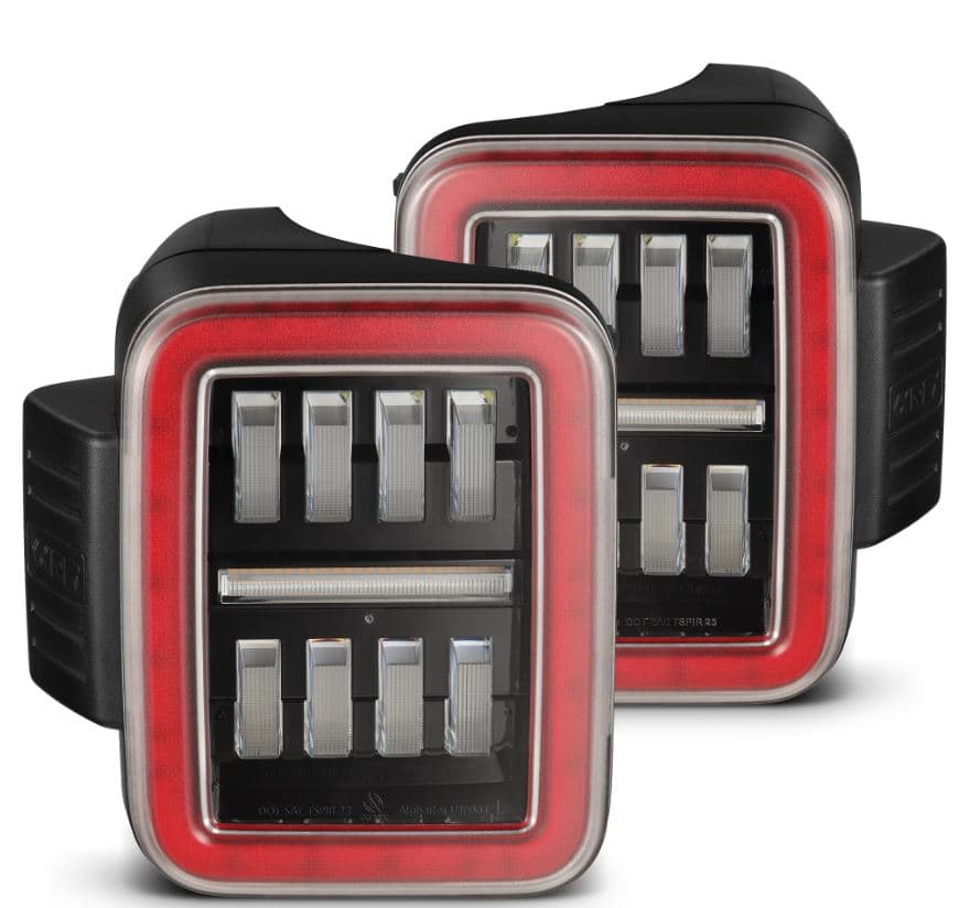 AlphaRex 19C GLADIATOR JT NOVA PRISMATIC LED TAIL LIGHTS BLACKRED