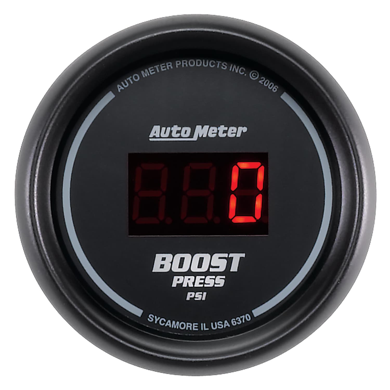 AutoMeter Gauge, Boost, 2 1/16", 60psi, Digital, Black Dial w/ Red LED
