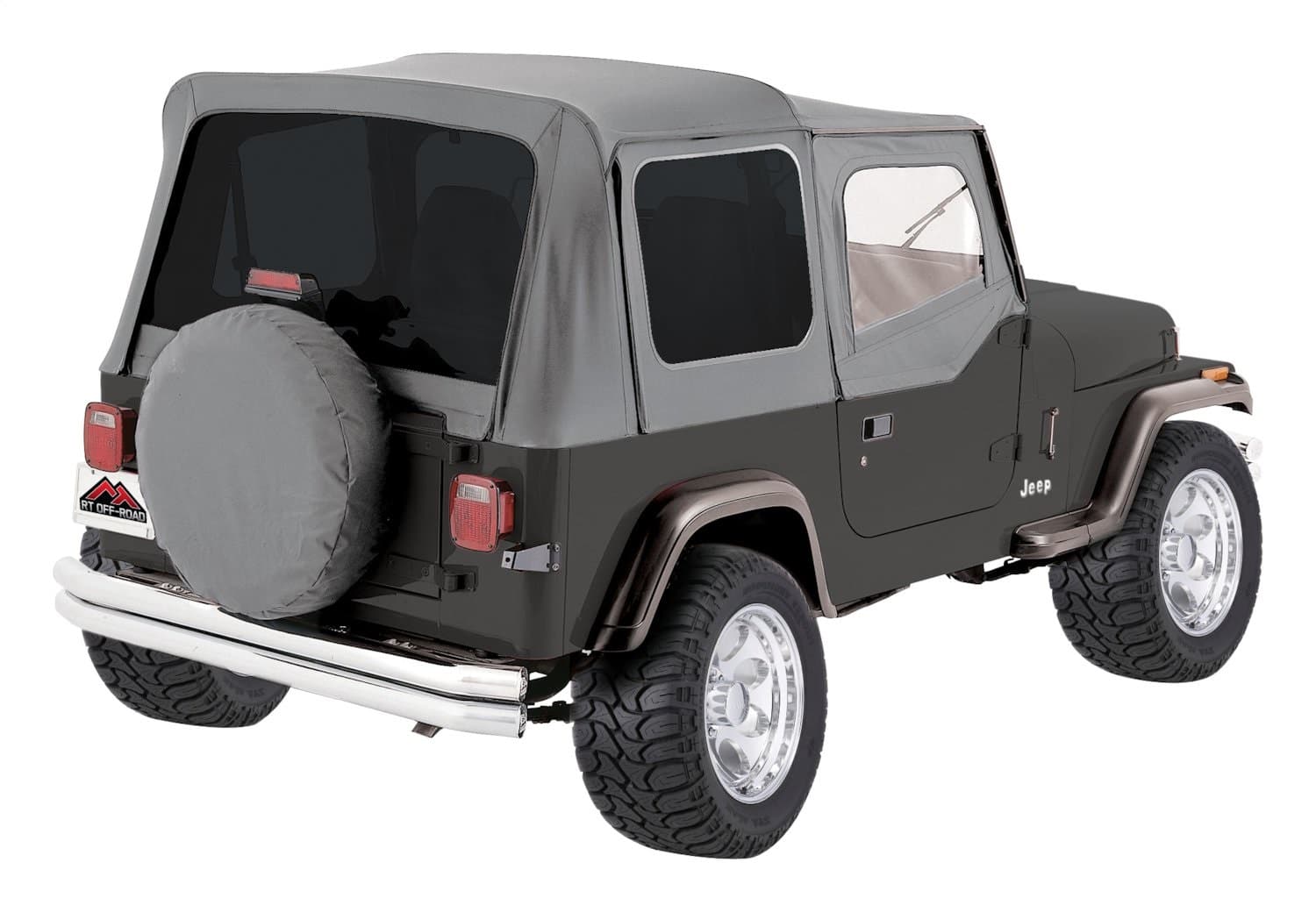 Crown Automotive Jeep Replacement 1987-1995 Wrangler YJ w/ Half Steel Doors; Grey Denim; Includes frames soft upper doors tinted windows & hardware
