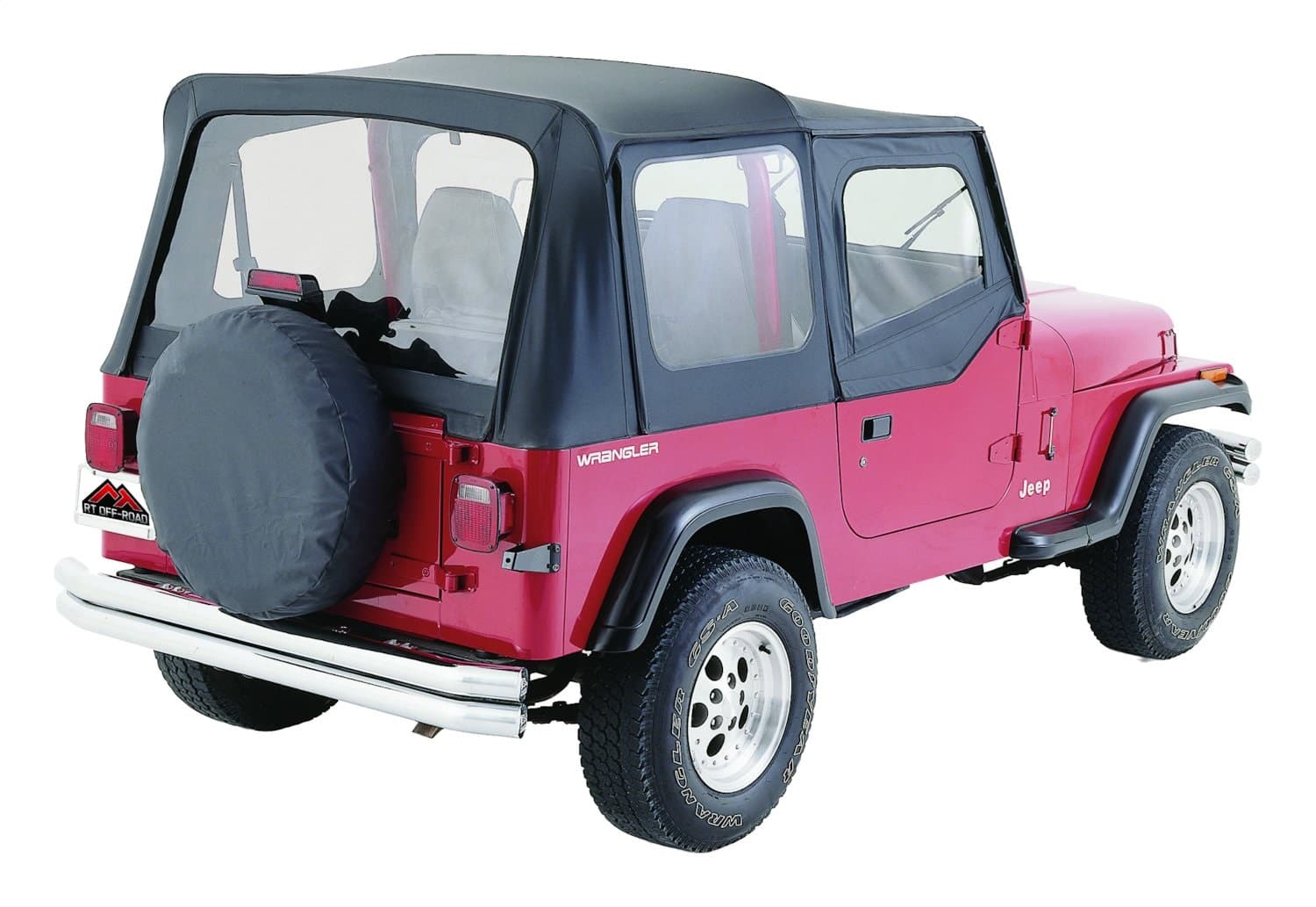 Crown Automotive Jeep Replacement 1987-1995 Wrangler YJ w/ Half Steel Doors; Black Denim; Includes door skins & windows; Replaces factory top & skins