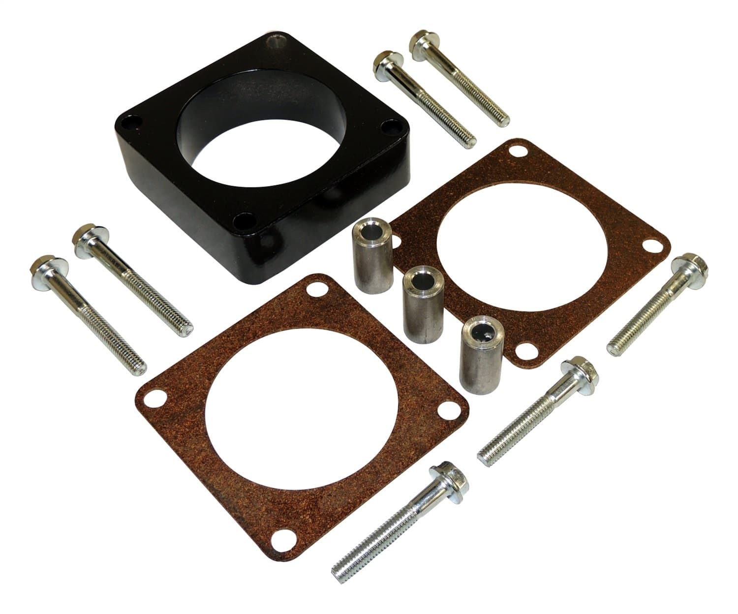 Crown Automotive Jeep Replacement Throttle Body Spacer Kit 1997-2002 TJ Wrangler w/ 2.5L Engine; 1997-2006 TJ Wrangler w/ 4.0L Engine; 1991-1995 YJ Wrangler w/ 2.5L, 4.0L Engines; 1991-2000 XJ Cherokee w/ 2.5L Engine; 1991-2001 XJ Cherokee w/ 4.0L Engine; 1991-1992 MJ Comanche w/ 2.5