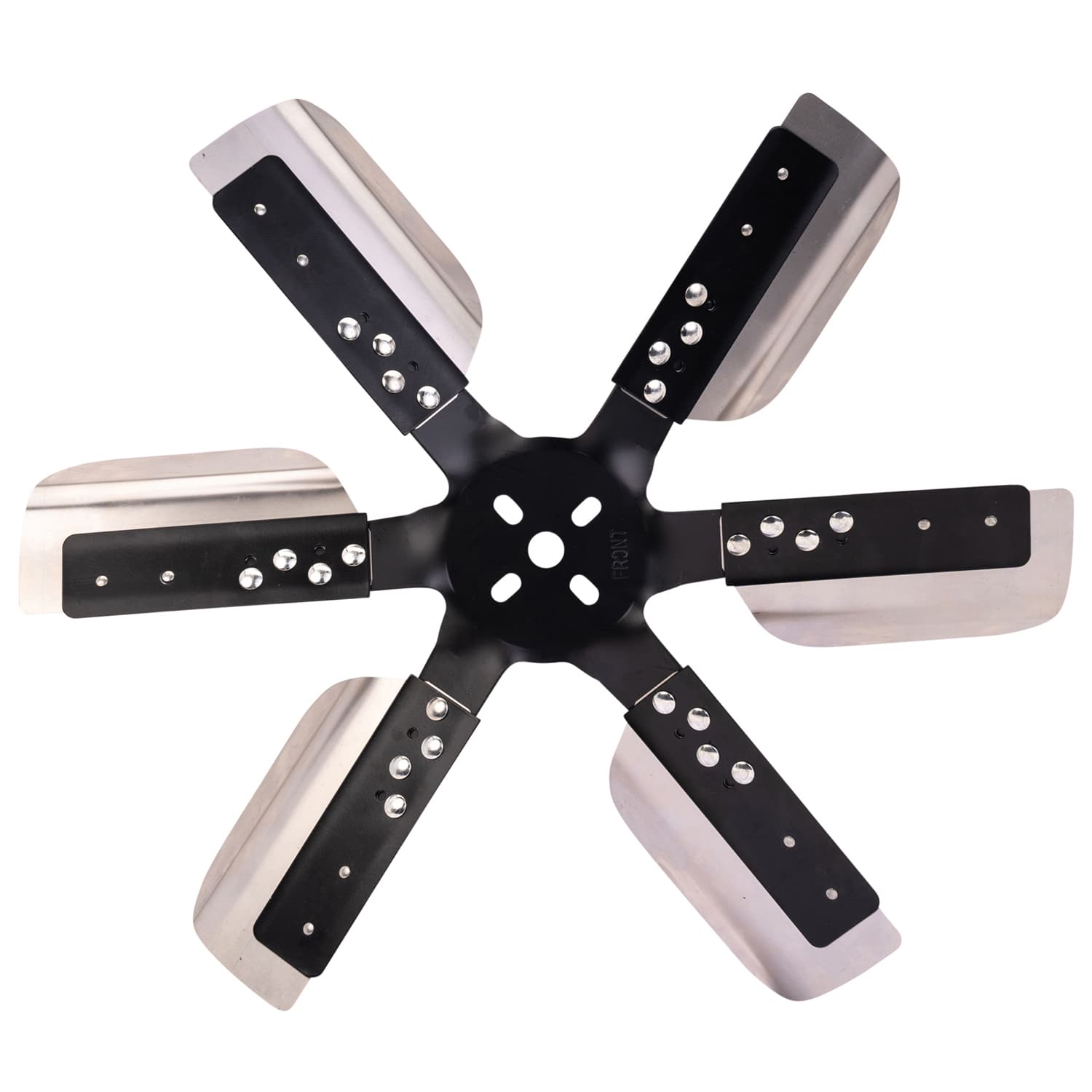 Derale 19 Heavy Duty Stainless Steel Reverse Rotation Flex Fan, Black Hub