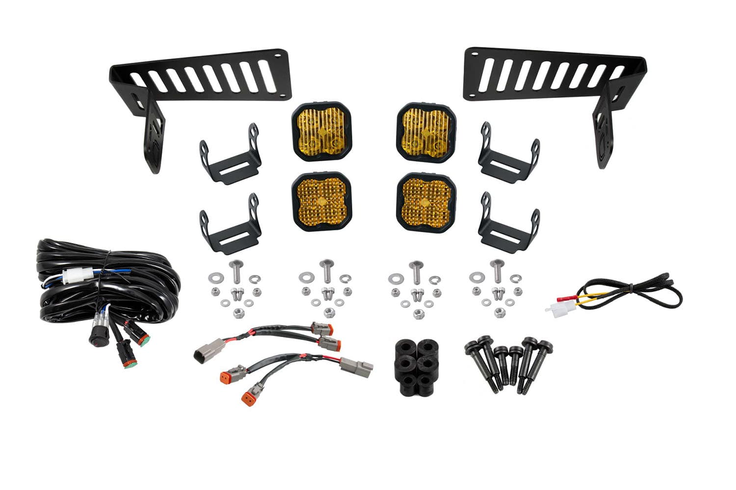 Diode Dynamics Diode Dynamics - SS3 Cowl LED Bracket Kit for 2018-2024 Jeep JL Wrangler/Gladiator, Yellow Pro
