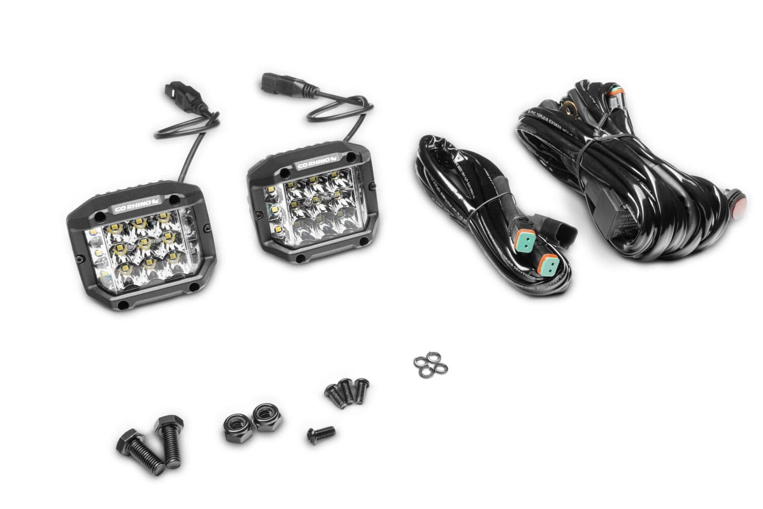 Go Rhino Go Rhino 750300323SCS Bright Series - SIDELINE 4x3 LED Spot Lights, Pair