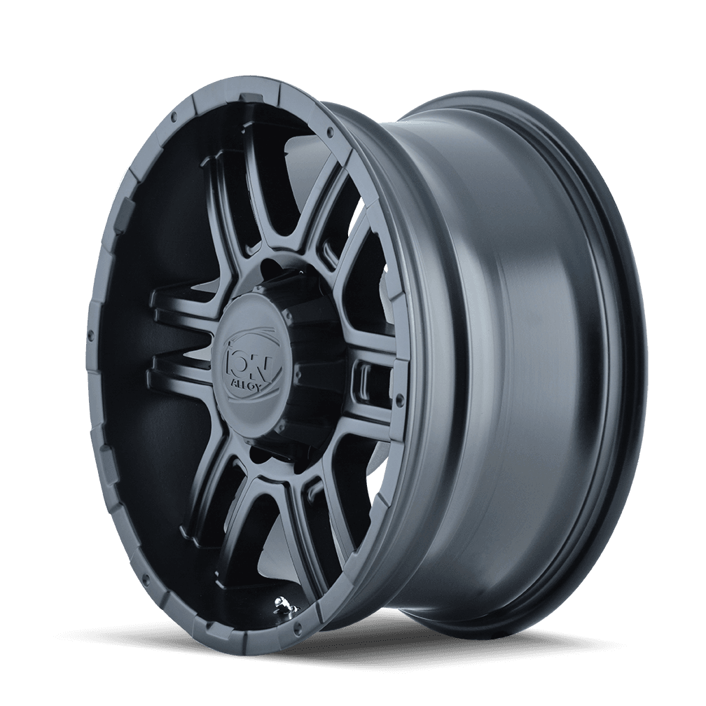 Cast Aluminum Wheels 179 MB 18x9 Matte Black 6 On 139.7 Bolt Pattern 12 Offset ION Wheels