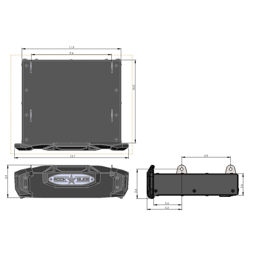 Rock-Slide Engineering R-STEP 9 Inch Wide For 2016-2023 Toyota Tacoma Bed Step Attachment Brackets Behind Driver Rear Tire Rock Slide Engineering