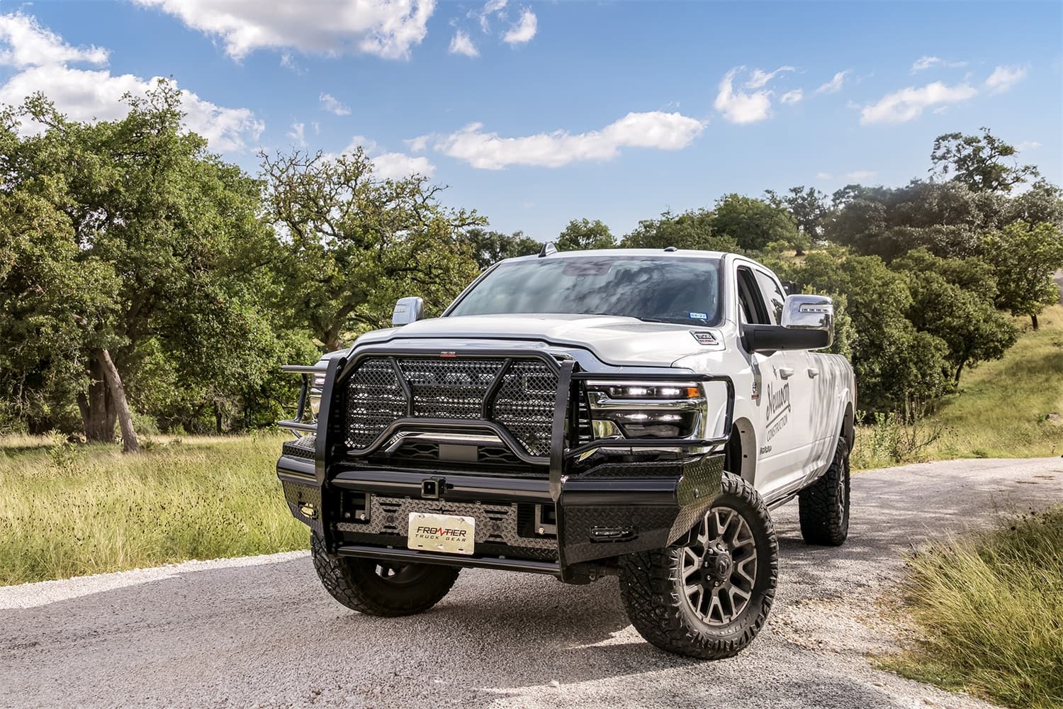 Commercial Front Bumper Replacement; Black Powder Coated; Accommodates Factory Sensors; With or Without Camera;