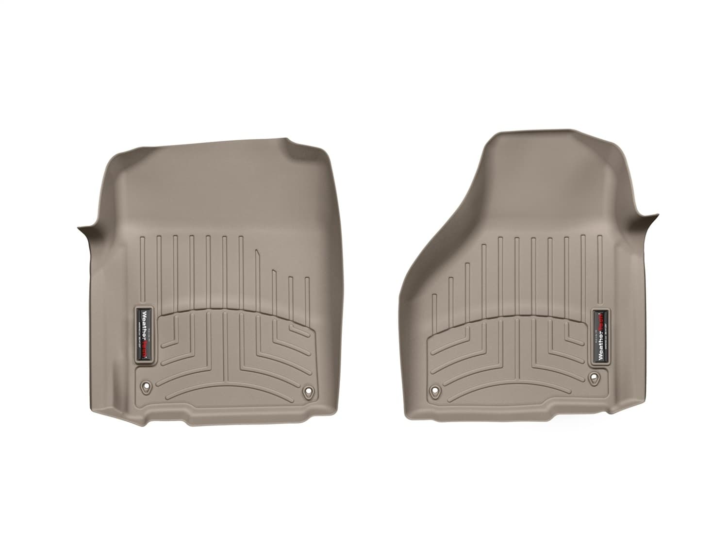 Weathertech 2012 + Dodge Ram Front FloorLiner Fits Regular and Quad Cab with two retention hooks on the driverfts and passengerfts side Tan